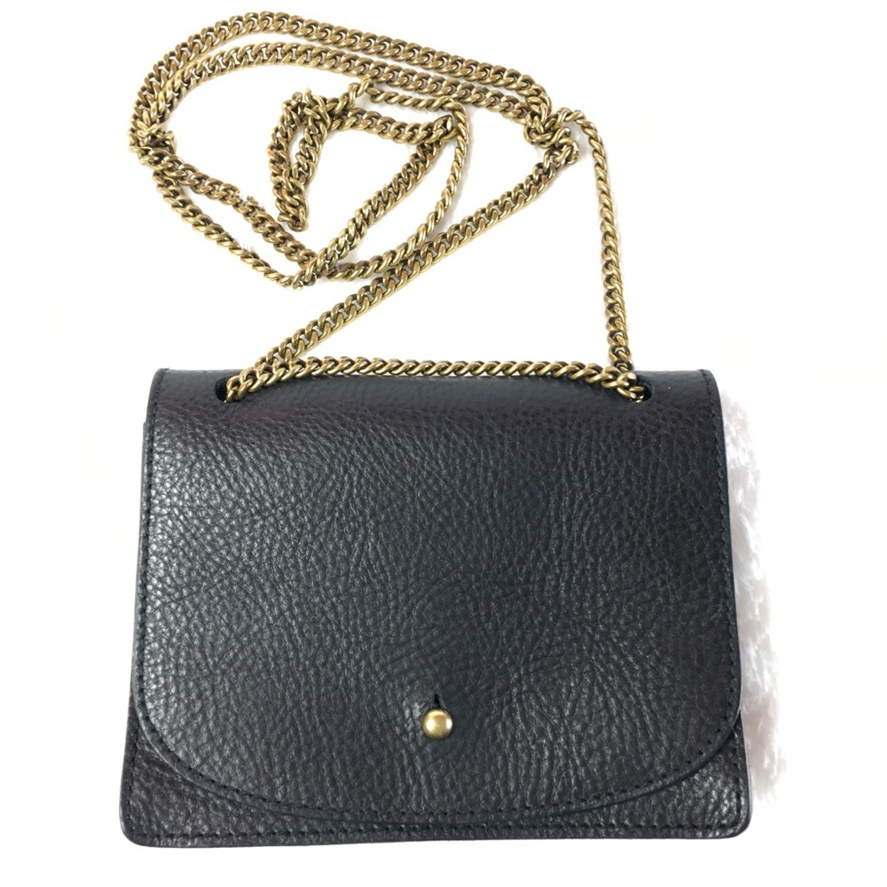 Madewell The Chain Crossbody Bag Black Leather